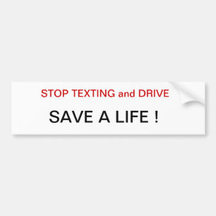 StoppTexting chaufförer sparar en livbildekalst Bildekal