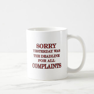 Stopptid för klagomål kaffemugg
