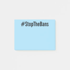 #StopTheBans ProChoice, svart text på ljusblå Post-it Block