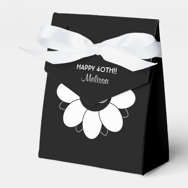 Stor 40-Födelsedagsfesters Blommigt Design Mönster Presentaskar (Framsidan Sidan)