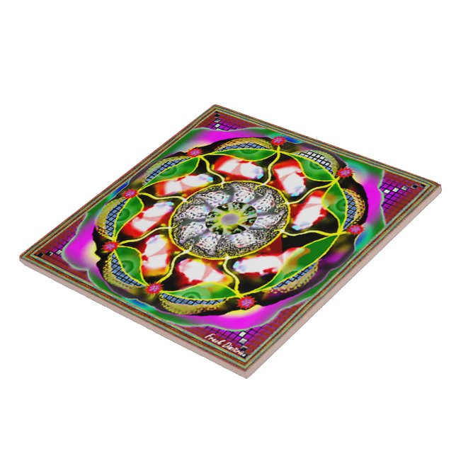 Stor (6 tum x 6 tum) keramiskt fotouppställning kakelplatta (Sidan)