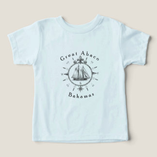 Stor Abaco Bahamas nautisk seglingskompass segel T Shirt