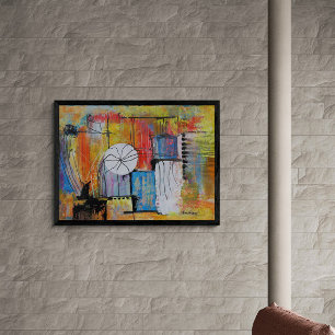 Stor Abstrakt Akryl Målning Poster