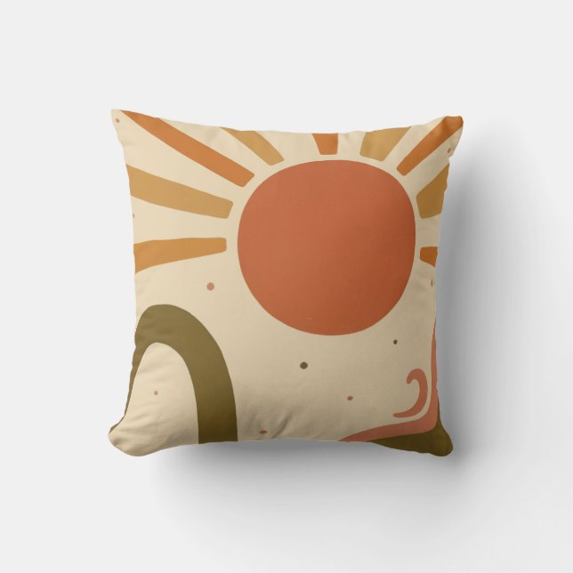 Stor Abstrakt Sol Design Dekorativ Kuddslips Kudde (Framsida)