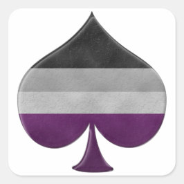 Stor Ace Symbol i det sexuella Pridet Flagga Färg Fyrkantigt Klistermärke