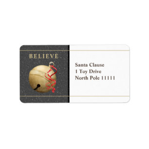 Stor adressetikett, JINGLE BELL Jul Adressetikett