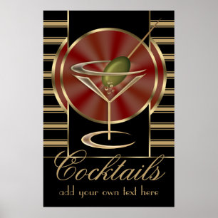 Stor affisch för beställnings- coctail