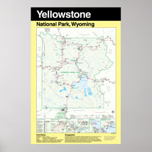 Stor affisch för Yellowstone nationalpark
