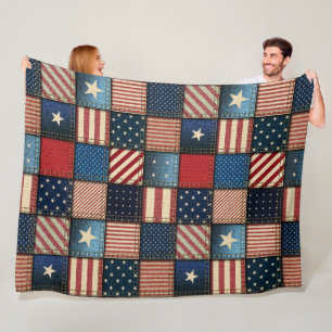 Stor Americana Patchwork Image Fleecefilt