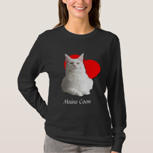Stor amerikansk maine Coon Cat Kärlek Heart Moggy T Shirt