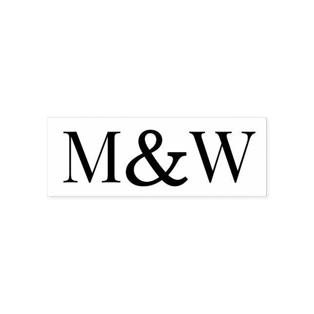 Stor Ampersand Par Bröllop 2 Initialer Monogram Självfärgande Stämpel (Design)