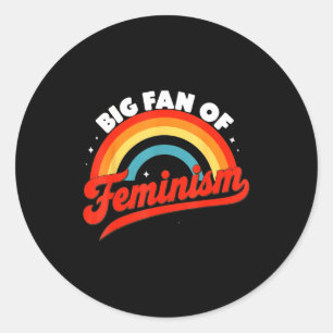 Stor anhängare av feminism rättigheter -retro regn runt klistermärke