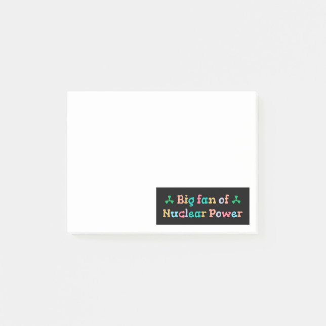 Stor anhängare av kärnkraft post-it block (Framsida)
