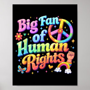 Stor anhängare av mänskliga rättigheter Retro regn Poster