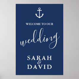 Stor ankarbrölloppsskylt för sjöfart poster