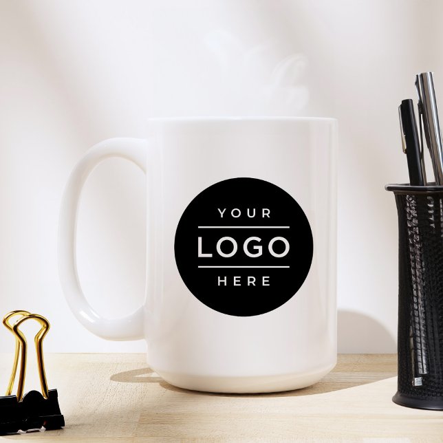 Stor anpassad företagslogotyp Märkt 15 oz Kaffemugg (Skapare uppladdad)