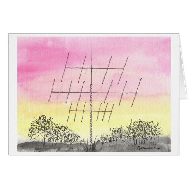 Stor antenn på solnedgången hälsningskort (Framsidan Horizontal)