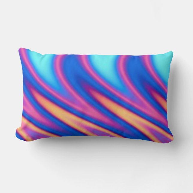 Stor Aqua Flames Pillow Lumbarkudde (Framsida)