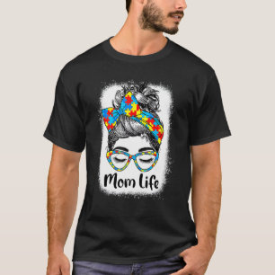 Stor Autism Rölig Bunt Solglasögon Autism Pussel Å T Shirt
