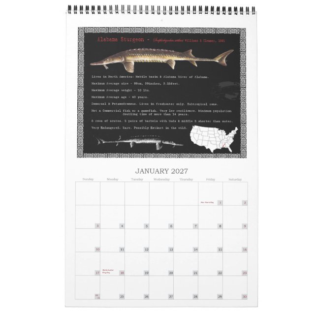 Stör av den Nordamerika 2010 kalendern Kalender (Jan 2027)
