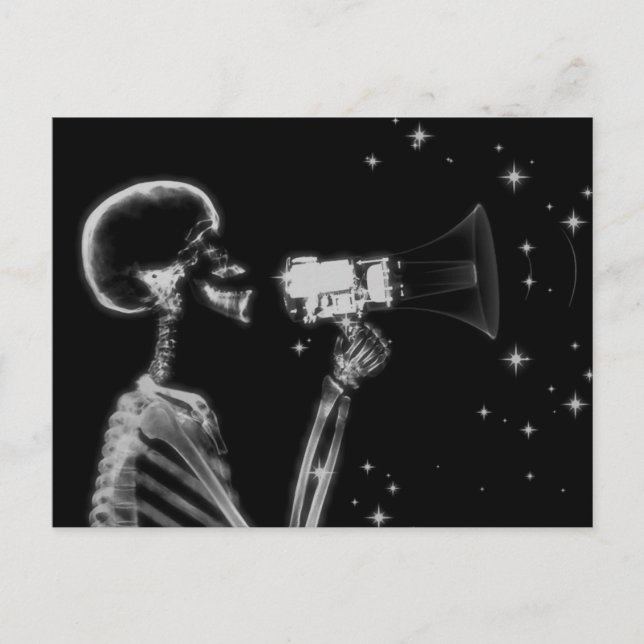 Stor avisering om X-Ray Skeleton - B&W Vykort (Framsida)