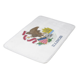 Stor badmatt med flagga av Illinois, USA Badrumsmatta