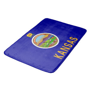 Stor badmatt med flagga av Kansas, USA Badrumsmatta