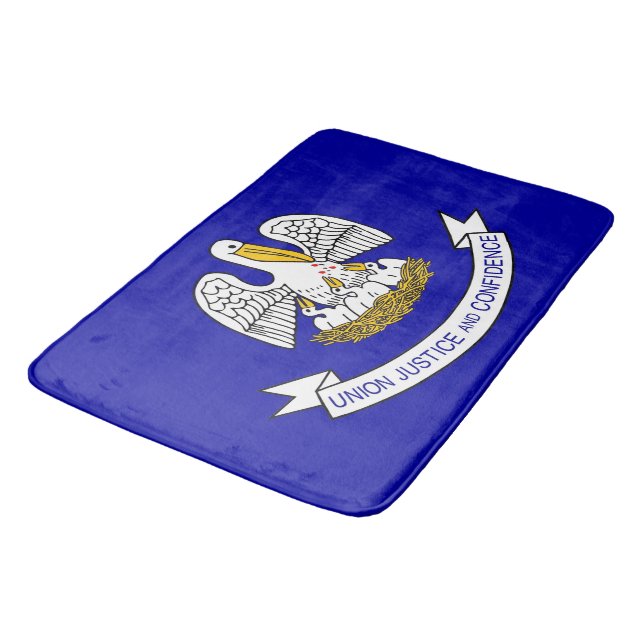 Stor badmatt med flagga av Louisiana, USA Badrumsmatta (Vinklad)