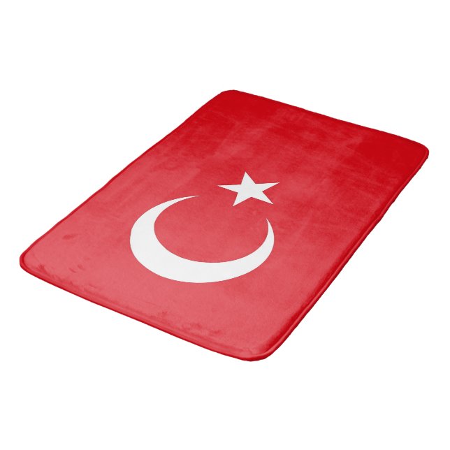 Stor badmatt med flagga av Turkiet Badrumsmatta (Vinklad)