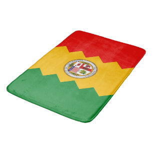 Stor badmatt med flagga i Los Angeles, USA Badrumsmatta