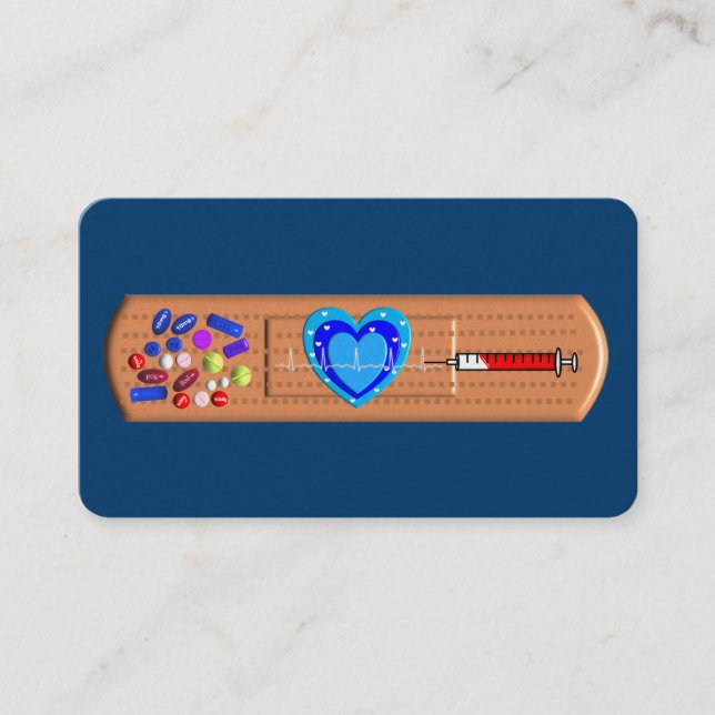 Stor Bandaid marin för medicinska visitkortar Visitkort (Framsida)