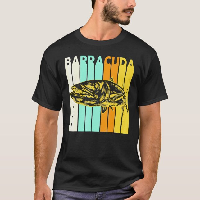 Stor Barracuda Cuda Fiske Vilda Djur Saltvatten Fi T Shirt (Framsida)