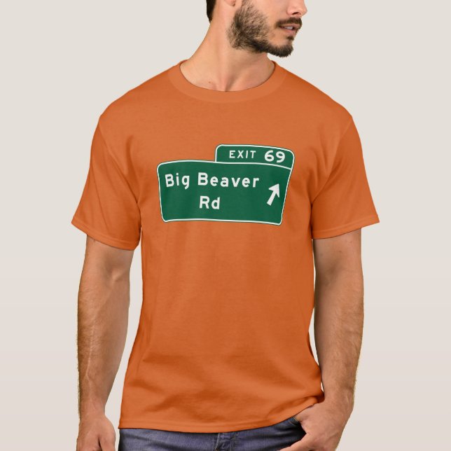 Stor bäverväg, vägmärke, Michigan, USA T Shirt (Framsida)