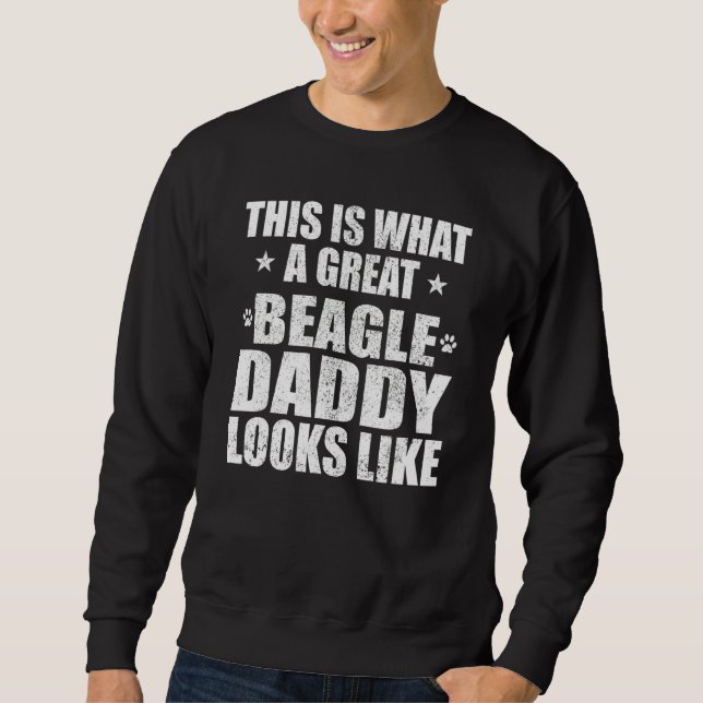 Stor Beagle Pappa Hund Ägare Lång Ärmad Tröja (Framsida)