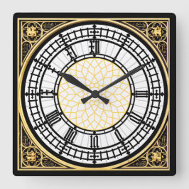 Stor Ben Square Wall Clock Fyrkantig Klocka