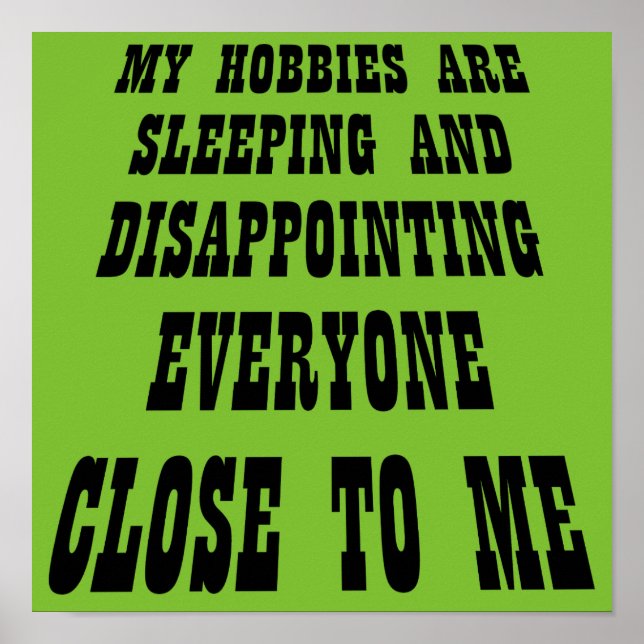 Stor Besvikelse Roligt Affisch Skylt (Framsidan)