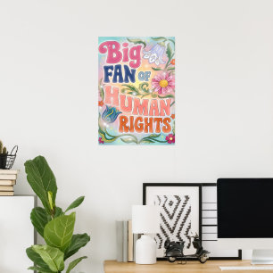 Stor beundrare av mänskliga rättigheter Retro blom Poster