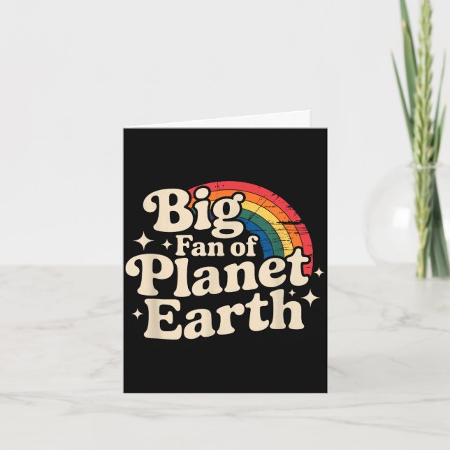 Stor beundrare av planet jorden retro 70-tal regnb kort (Framsida)