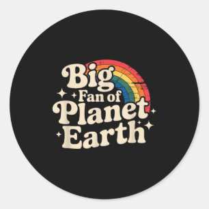 Stor beundrare av planet jorden retro 70-tal regnb runt klistermärke
