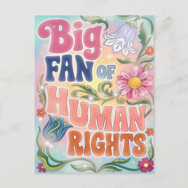 Stor beundrare av retroblommig Citat om mänskliga  Vykort (Framsida)
