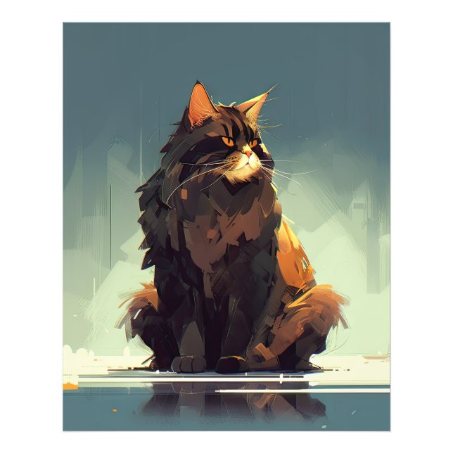 Stor beutiös och majestisk katt fototryck (Framsidan)