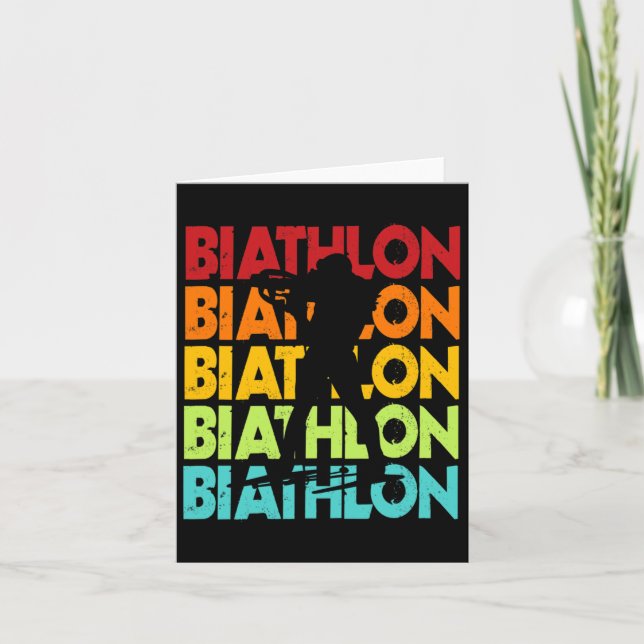Stor Biathlon Design Biatlet Längdskidåkning Kort (Framsida)