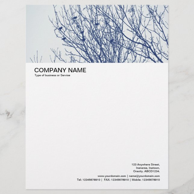 Stor Bild Header - Starlings i Träd Brevhuvud (Framsida)