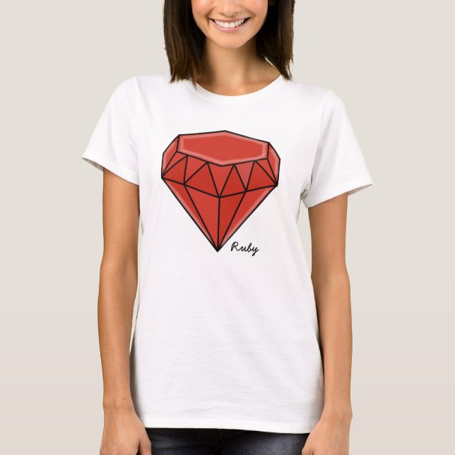 Stor Birthstone serie - Ruby T-shirt (Framsida)
