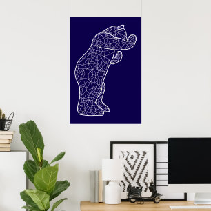 stor blå björn poster