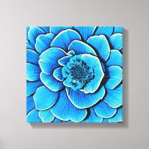 Stor blå Camellia-Blommar Canvastryck