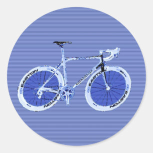 stor blå cykel runt klistermärke