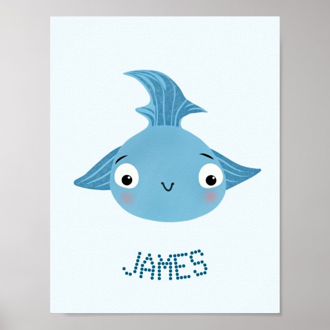Stor blå fisk poster (Framsidan)