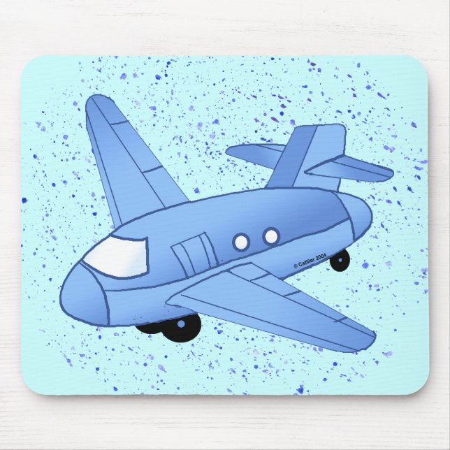 Stor blå flygplan musmatta (Framsidan)