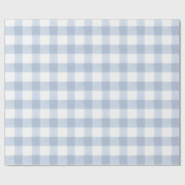 Stor Blå Gingham Semesterrullpapper Presentpapper